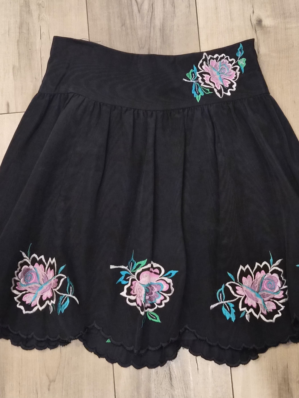 Nanette Lepore Black Skirt with Embroidery